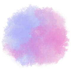 紫とピンクのまるい水彩