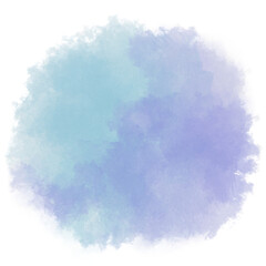 水色と紫のまるい水彩
