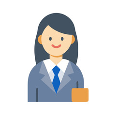 Flat vector illustration of a businesswoman with professional attire