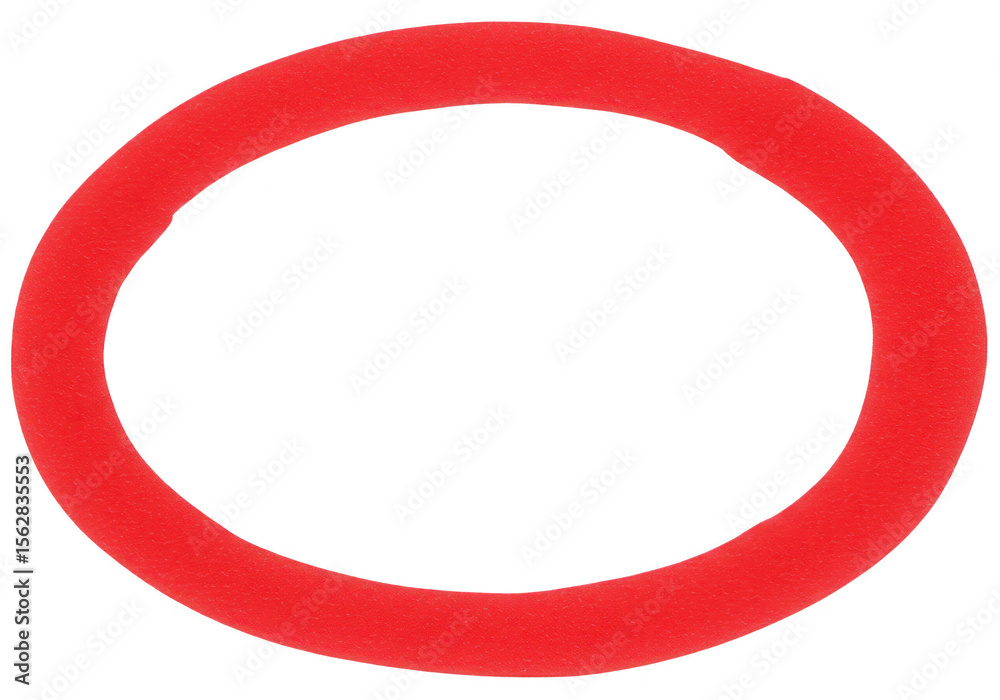 Poster a simple red circle frame isolated on transparent background, creating a bold and clean graphic elem