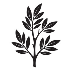 Fototapeta premium Simple elegant black and white leafy branch decorative ornament set botanical nature
