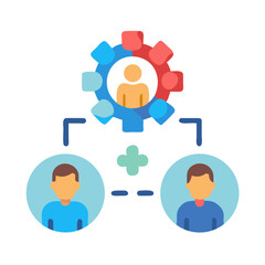 Team Collaboration and Connection concept using gears and people