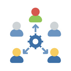 Company hierarchy concept illustration in flat style on black