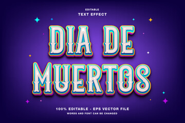 Dia de Muertos Decorative 3D Text Effect - Editable Festival Style