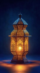 Ornate lantern glowing warmly