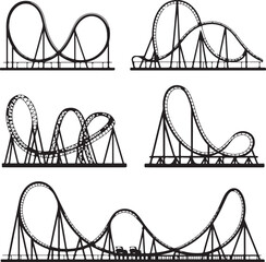Rollercoaster silhouette vector illustration