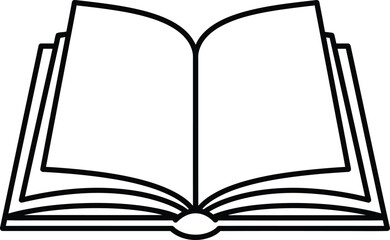 A simple, open book illustration with blank pages ready for text or design.