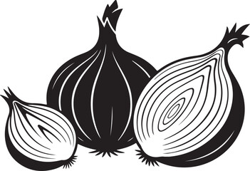 Onion silhouette vector illustration