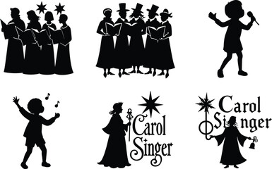 singing child silhouette on white background
