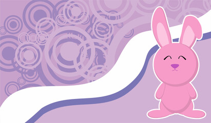 bunny chibi character cartoon background in vector art