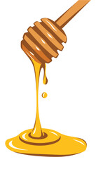 Dipper and Honey in Flat Design No Gradient © azzedine