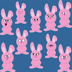 bunny character cartoon pack collection in vector art