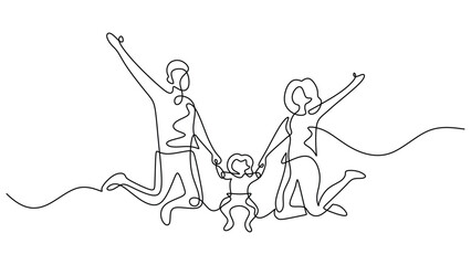 Family Fun Continuous Line Drawing for Wellness Brand