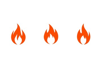 fire symbol sign icon vector illustration on white background red color vector of three bundles set collections