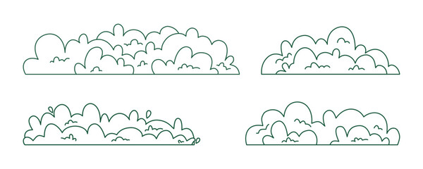 Simple Park Bush And Green Illustration