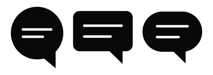 Comment icons. Chat, message, message, sms, chat, chatting, talk icon. Message bubbles icons. Chat speech bubble, Social media message sign. Vector illustration.