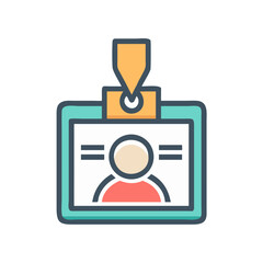 Flat vector identity card badge access control isolated