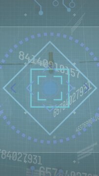 Animation of digital interface and processing socket over grey background