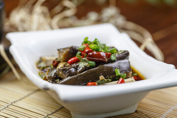 Steamed Eggplant with Rice Pepper Sauce