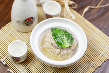 Chop Pork with Sunflower Soup