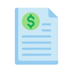 Financial report document with currency symbol on light background
