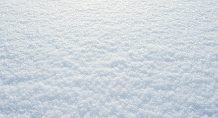 Top View of Sparkling Snow Texture in Bright Sunny Winter Day &ndash; White Clean Copy Space Background