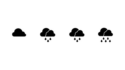 Vector cloud silhouettes in circular and artistic design pattern