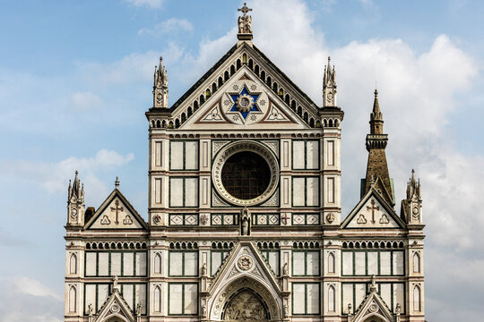 Facade of Basilica di Santa Croce in Florence
