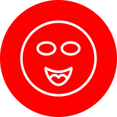 Obraz premium Laughter Vector Line White Circle Red