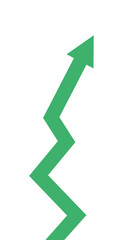 green business arrows in a rising up in vertical format