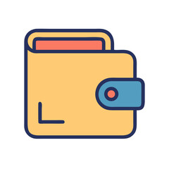 Stylized wallet icon featuring pastel color scheme on black
