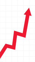 red business arrows rising up with grid in vertical format
