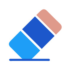 Modern eraser graphic with blue and pink color palette