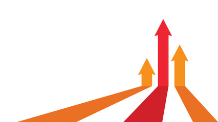 business arrows red and yellow pointing up in a row
