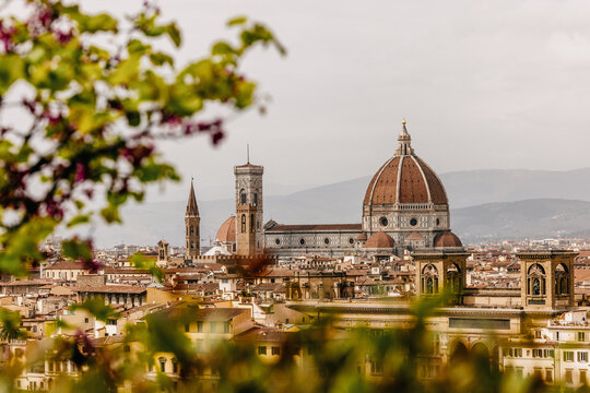 Florence Cathedral Framed by Spring Foliage
