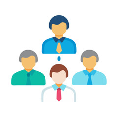 Team leadership and mentorship flat design style illustration