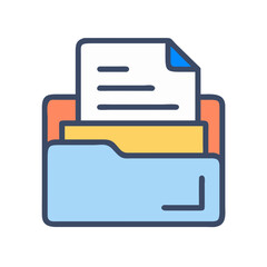Colorful flat design illustration of a file folder icon