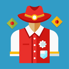 Traditional swiss hat and shirt design for cultural events or tourism promotion