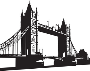 Iconic tower bridge in london england depicted in a striking black and white silhouette