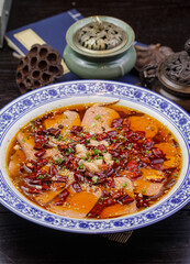 Spicy and spicy blood stew with red pepper