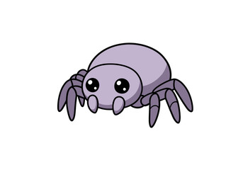 Cartoon spider with eight legs and big eyes rendered with black outlines and subtle shading