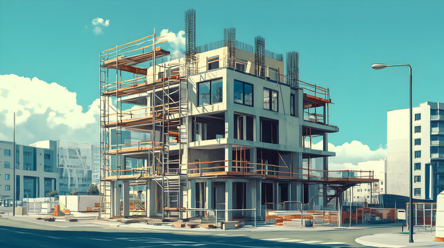 edificio en construccion en obra negra contruyendo un edificio corporativo desarrollo inmobiliario inversion y tecnologia