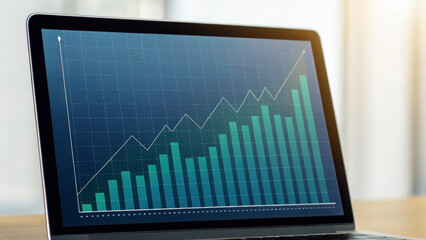 Job labor employment, unemployment. Bar graph line chart data growth increase analysis business finance computer screen display . Hiring rate, economic growth, opening workforce market