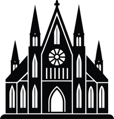 Gothic Cathedral Icon Vector