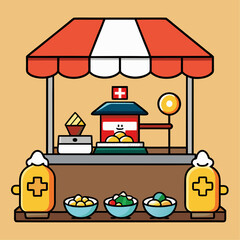 Charming food stall serving delicious raclette and fondue perfect for winter festivals