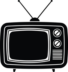 Retro Television with Antennas Icon