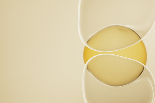 Abstract Composition Featuring Circular Elements and Curved Glass