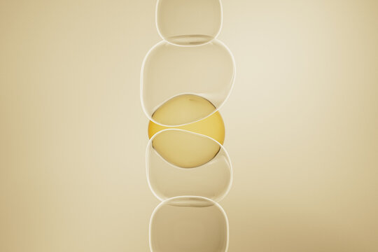 Abstract Composition Featuring Circular Elements and Curved Glass