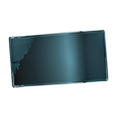 Fototapeta premium Text box Simple rectangular glass with silver-blue border, HUD-like design, transparent and modern.