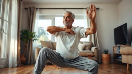 Active Seniors Embracing Healthy Lifestyles with Tai Chi and Home Workouts